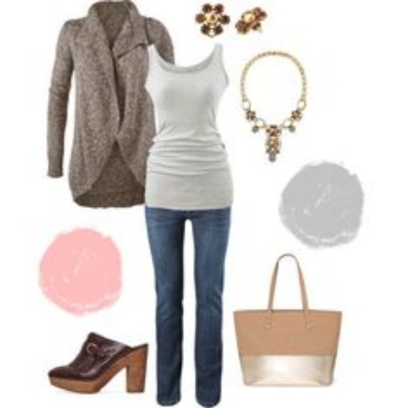 CAbi Gray & Khaki Swear by Sweater XS - Picture 2 of 8